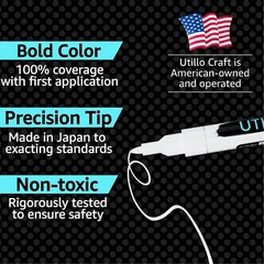 White Acrylic Paint Marker Pen (8-Pack) Extra Fine Tip 0.7mm by Utillo Craft