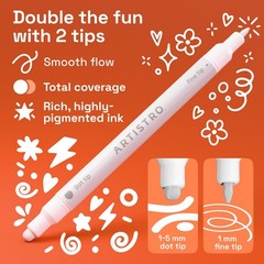12 White Dual-Tip Acrylic Paint Markers Set – Fine & Dot Tips for Fabric, Rock,