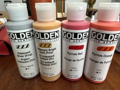 Lot of 4 Brand New GOLDEN FLUID ACRYLICS Paint