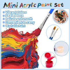 20 Pack Mini Acrylic Paint Set, 12 Colors Washable Paint Strips for Kids & Adult