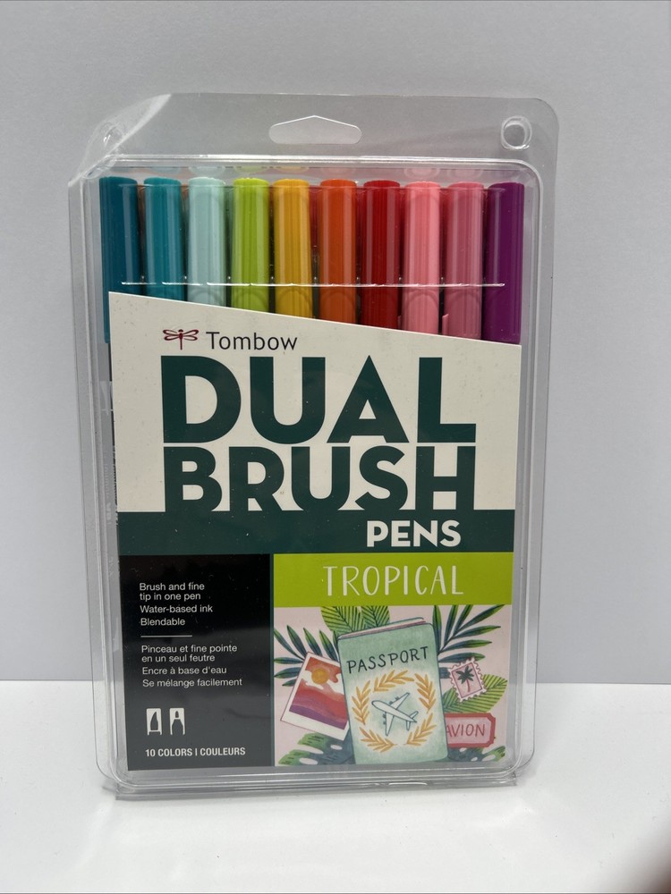 Tombow Dual Brush Pens Art Markers Brush and Fine Tip, Tropical