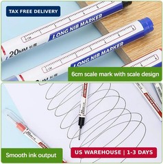 Long Head Deep Hole Marker Pens, 15PCS Long Nib Marker 20mm Quick Dry Waterproof