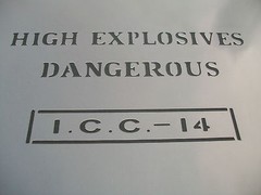 2 side A3 A4 Old Vintage Dupont Explosives Crate Dangerous Airbrush Stencil Army