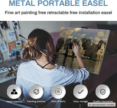 Silver 2 Pack 17-66 Inch Art Easel Stand for Painting and Sign | Two Portable Al