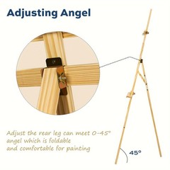 Pine Wooden Art Easel 45in Portable Adjustable Height Easel Stand for Painting