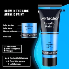 Glow in the Dark Paint, Neon Orange Paint (120ml / 4.05oz) Tubes, Art Craft