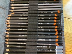 32 Pcs Derwent, Royal, Prismacolor & Tombow Pencils Kit Graphite Charcoal Roll