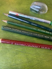 Vintage Germany Faber-Castell Tubes Pencils Sharpener Drawing Drafting Pencils