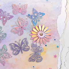 24 Sheets 6×6 Glitter Ombre Pastel Cardstock for Scrapbooking Cards Crafts