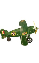 Collectible Tin Toy – Green “Curtis” biplane , MS454 – 3″H x 7.25″W x 7.75″D