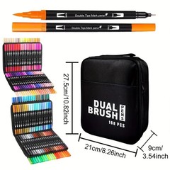 Dual Brush Markers Pens, 168 Colors Dual Tip(Fineliner & Brush) Art Markers, …