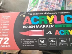 Acrylic Brush Marker Set 72, 72 Colors, Flexible Tip