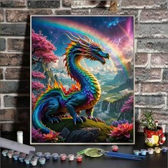 Dragon Paint By Numbers Kit For Adults Beginner Colourful Dragons Adult Paint By