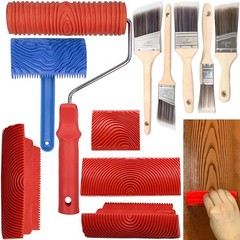 Wood Grain Tool, 11pcs Graining Tool Set 7″ Roller Red