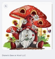 Diamond Dots Painting Kit 30 x 40 cm Mushroom Gnome