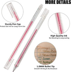 Glitter Gel Pens, 8 Colors Glitter Colored Pens, 1.0Mm Metallic Sparkle Colorful
