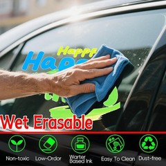 Window Chalk Markers for Cars Glass Washable, 8 Colors Jumbo Liquid Chalk Mar