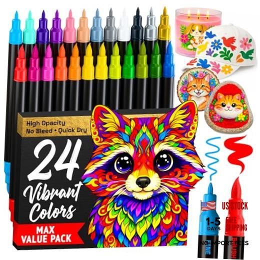 ARTISTRO Acrylic Paint Markers – Paint Pens for Drawing – For 24 Multicolor