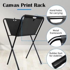 Sturdy Metal Canvas Print Rack for Art Displays – Holds 24″ x 30″ Artworks