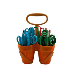 Fiskars 5″ Pointed Blunt-tip Kids Scissors Class Caddy (24 Count) , 6 Each Color