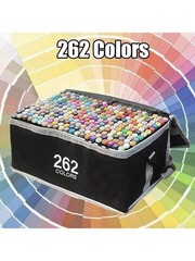 168/262 Dual Tip Permanent Art Markers Set with Case, for Drawing & Illustration