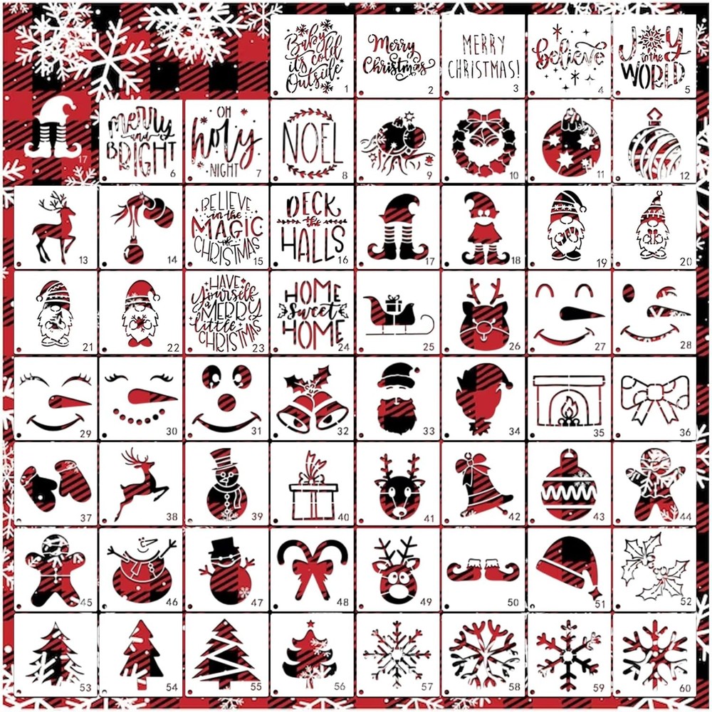 Mini Reusable Stencils for Painting on Wood, 3 Inch, Reusable Stencils for Paint