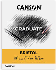 Canson Graduate Bristol Pad, Foldover, 11X14 Inch, 20 Sheets | Artist Paper
