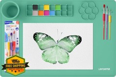 LRFORMB Silicone Painting Mat, 23.6×15.8in Art Drawing Mat with Brushes | For…