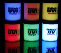 6 INVISIBLE BLACK LIGHT UV Reactive PAINTS 1/2oz-1oz, NEON RAVE FREE UV KEY RING