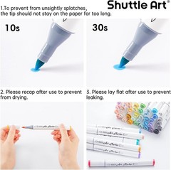 Pastel Alcohol Markers Brush tip, Dual Tip Brush & Fine Tip Art Marker Set, 5…