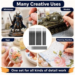 30 Pcs Tiny Detail Paint Brushes Set – Fine #0#00#000 Liner 3 sizes, Black
