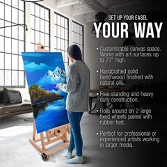 Master Multi-Function Studio Artist Wooden Floor Easel – Large Adjustable H-Fram