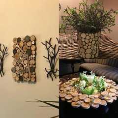 Natural Wood Slices for Crafts, 1.2″-2.5″ Mini Assorted Unfinished Wood Tree …