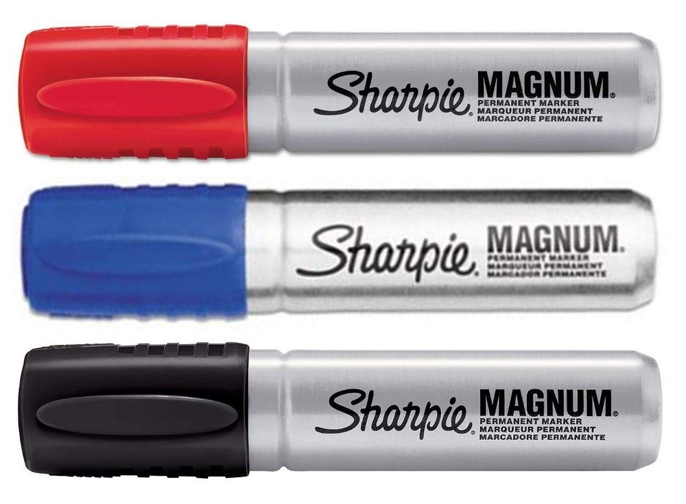 Sharpie Magnum – Blue + Black + Red – 3-Color 1 Count (Pack of 3), Assorted
