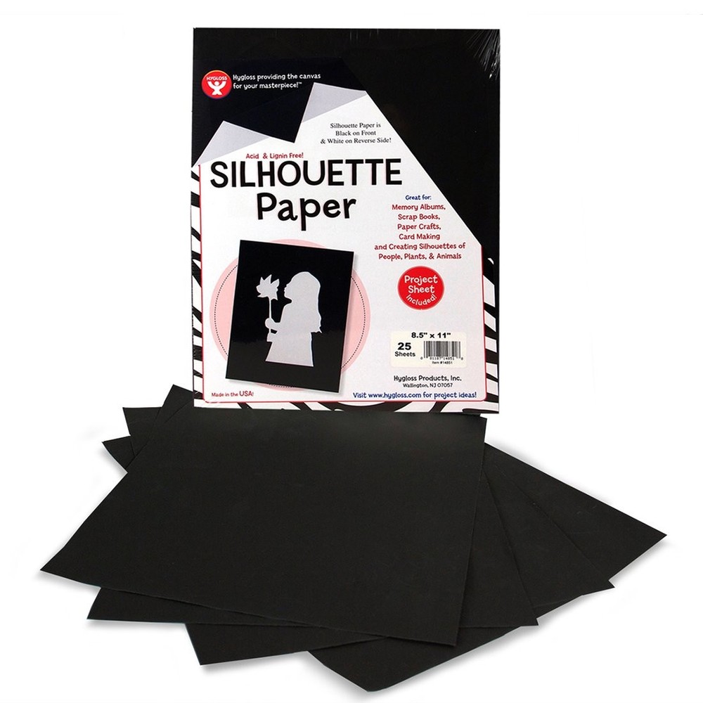 Hygloss Black Silhouette Tracing Paper, 8.5″ x 11″, 25 Sheets