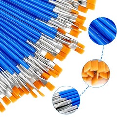 30 Pcs Flat Paint Brushes Artist Paint Brushes for Acrylic Oil Watercolor