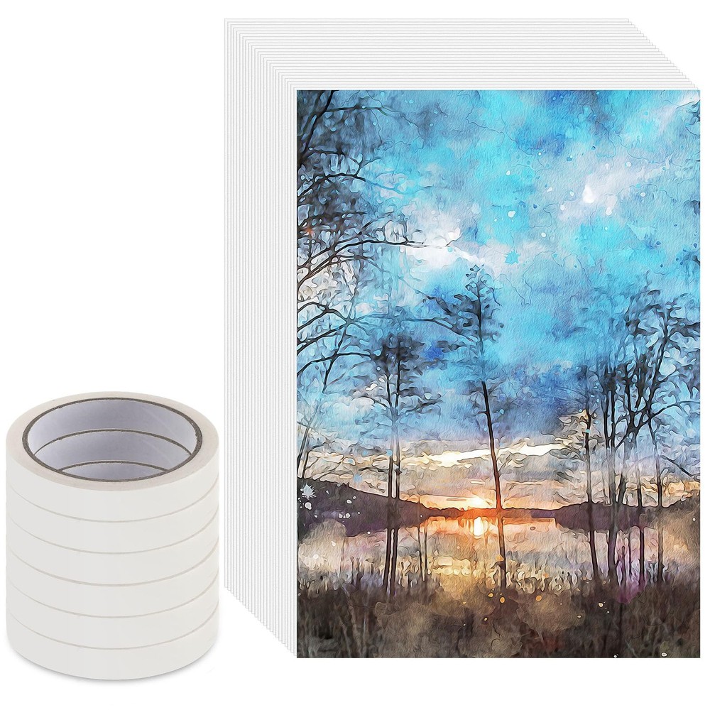120 Sheets 6×9 Inch Thick Watercolor Paper 140lb/300g & 6 Pack Masking Tape
