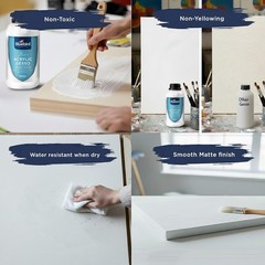 BLUEBIRD Studio 16.9oz White Liquid Acrylic Gesso, Surface Primer Medium