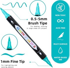 48 Colors Dual Tip Acrylic Paint Markers Double zipper design Topgrade Canvas