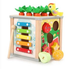 6-in-1 Activity Cube – Montessori Toy for 1-3 Year Olds – Fine Motor Skills and