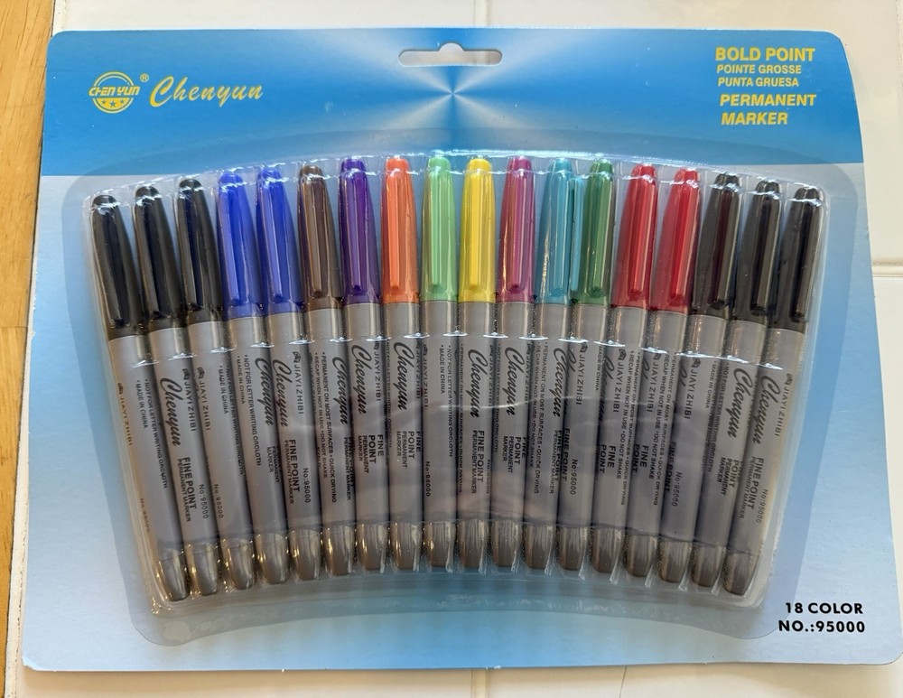 Super Sharpie Bold Fine Point Permanent Marker Vintage 18 Pack Color Hongwei