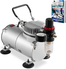 1/5 HP Airbrush Compressor with Regulator, Gauge and Water Trap – Quiet Portable