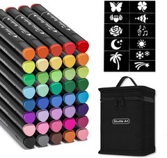 40 Colors Dual Tip Fabric Markers – Permanent No Bleed Pens for T-Shirts & Sneak