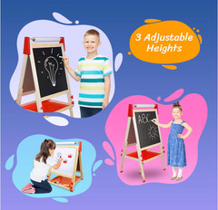 Pizarron Doble Cara Para Niños Dibujar Con Marcador Y Tizas Pizarra Blanca Negra
