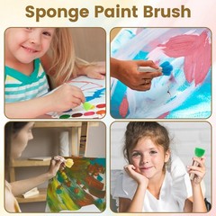 10pcs Sponge Brushes for Painting, Flower Head Foam Paintbrushes with Wooden …