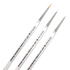 AIT Art Round Paint Brushes, Pack of 3, Miniature Sizes 20/0, 10/0, 3/0, Acry…