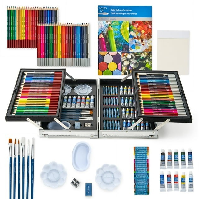 Artist’s Loft Metal All-Media 126Pc Art Set Paints Pencils Pastels Brushes Paper