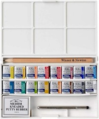 Vibrant Cotman Watercolor Pocket Set – 16 Half Pans with Essential Accessories