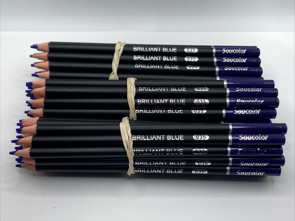 035 BRILLIANT BLUE (60 Count) – Soucolor Colored Pencils – 4.0 mm Soft Core