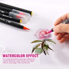 Ohuhu 24 Colors Watercolor Brush Pens W/A Watercolor Brush Pens, Drawing Marker